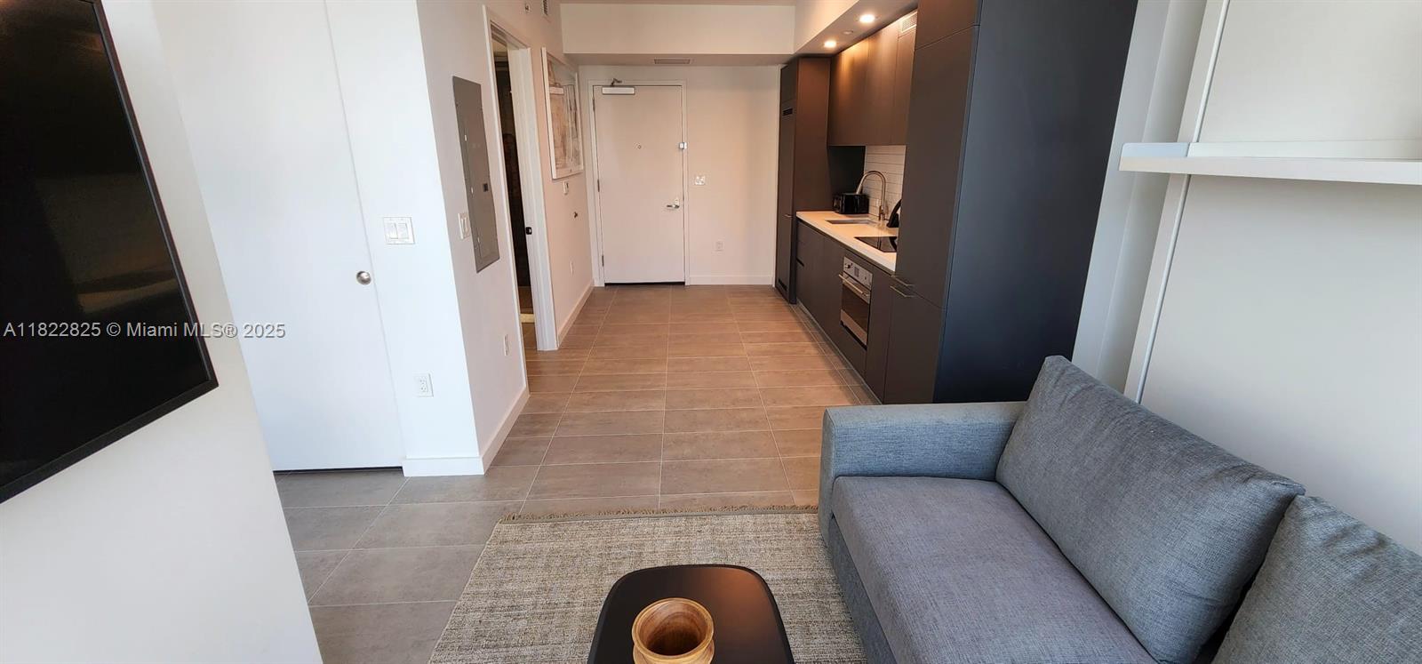 227 Northeast 2nd Street, Unit 2907 Miami, FL 33132 - Photo 12 of 36 a living room with furniture and a fireplace