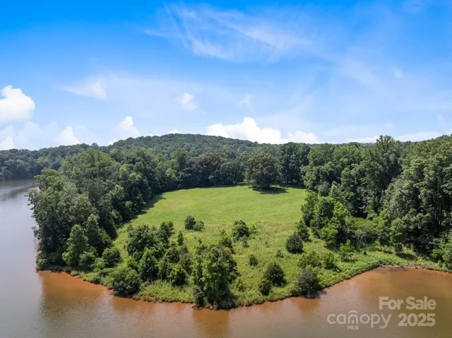 a view of a lake from a yard