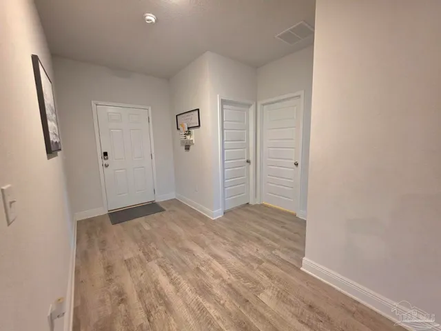 an empty room with closet