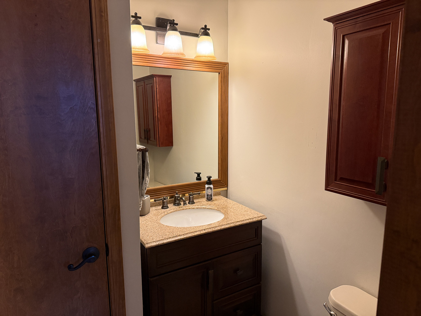708 Sycamore Street Watseka, IL 60970 - Photo 20 of 25 a bathroom with a sink vanity mirror and toilet
