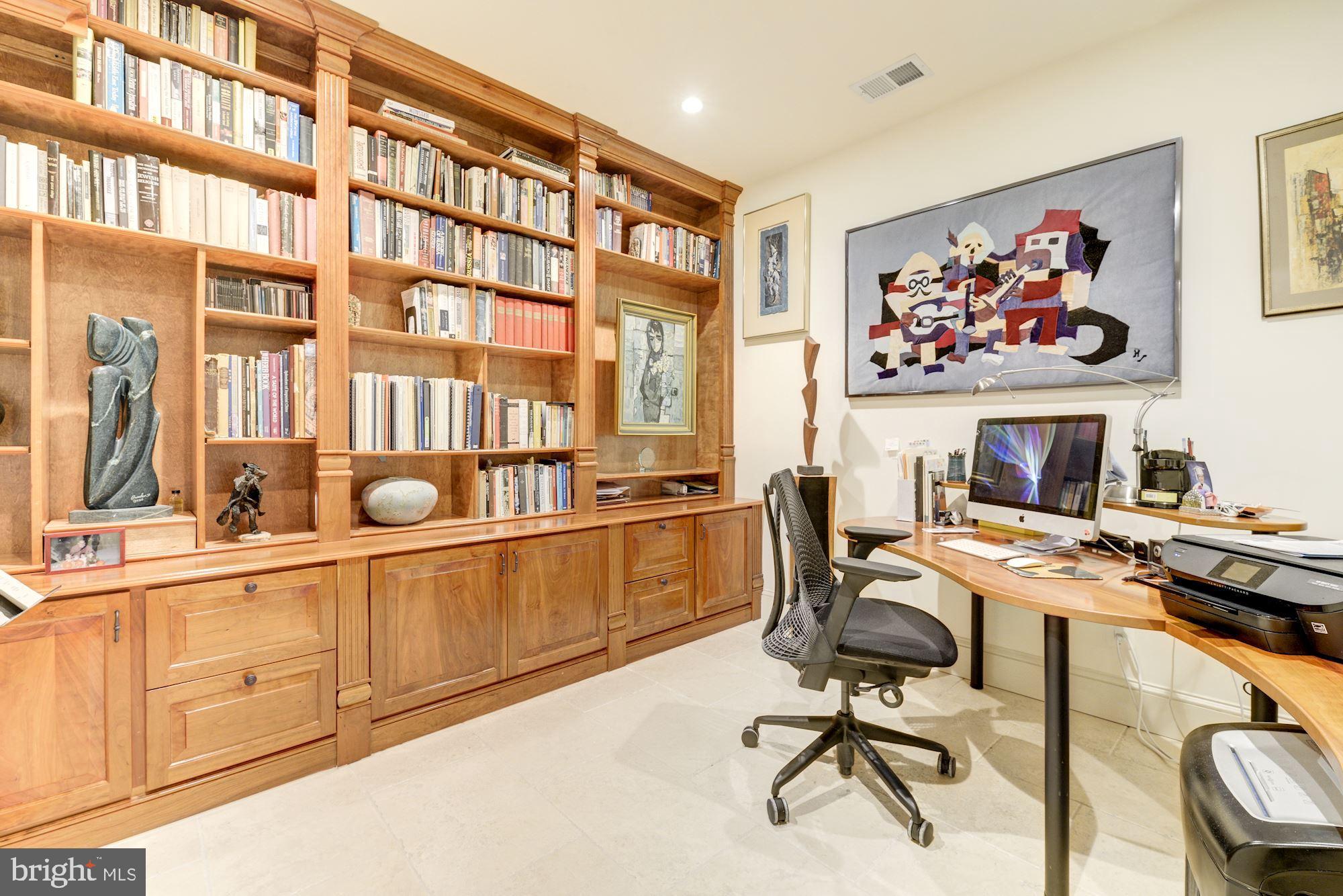 3330 Reservoir Road Northwest Washington, DC 20007 - Photo 18 of 25 LOWER LEVEL OFFICE W/ BUILT-INS