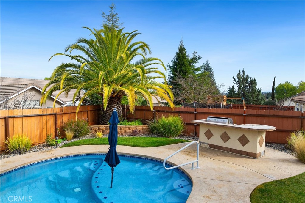 795 Angus Street Paso Robles, CA 93446 - Photo 47 of 75 a view of swimming pool with outdoor seating and plants