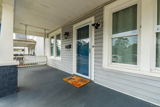a backyard of a house with seating space