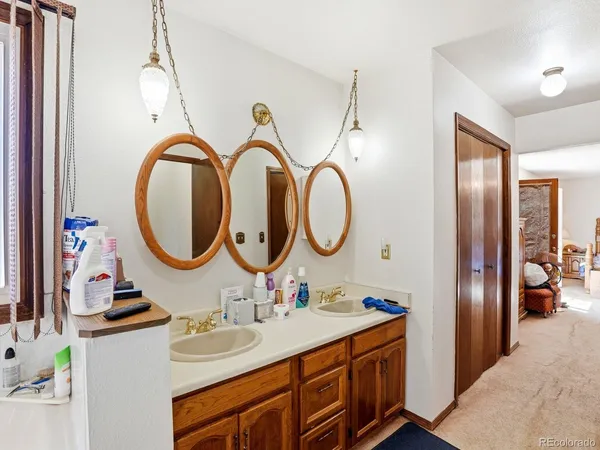 a view of a swimming pool and an outdoor space