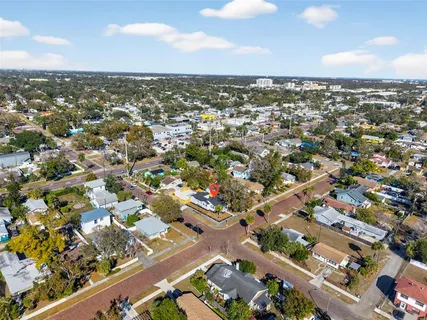 an aerial view of a city
