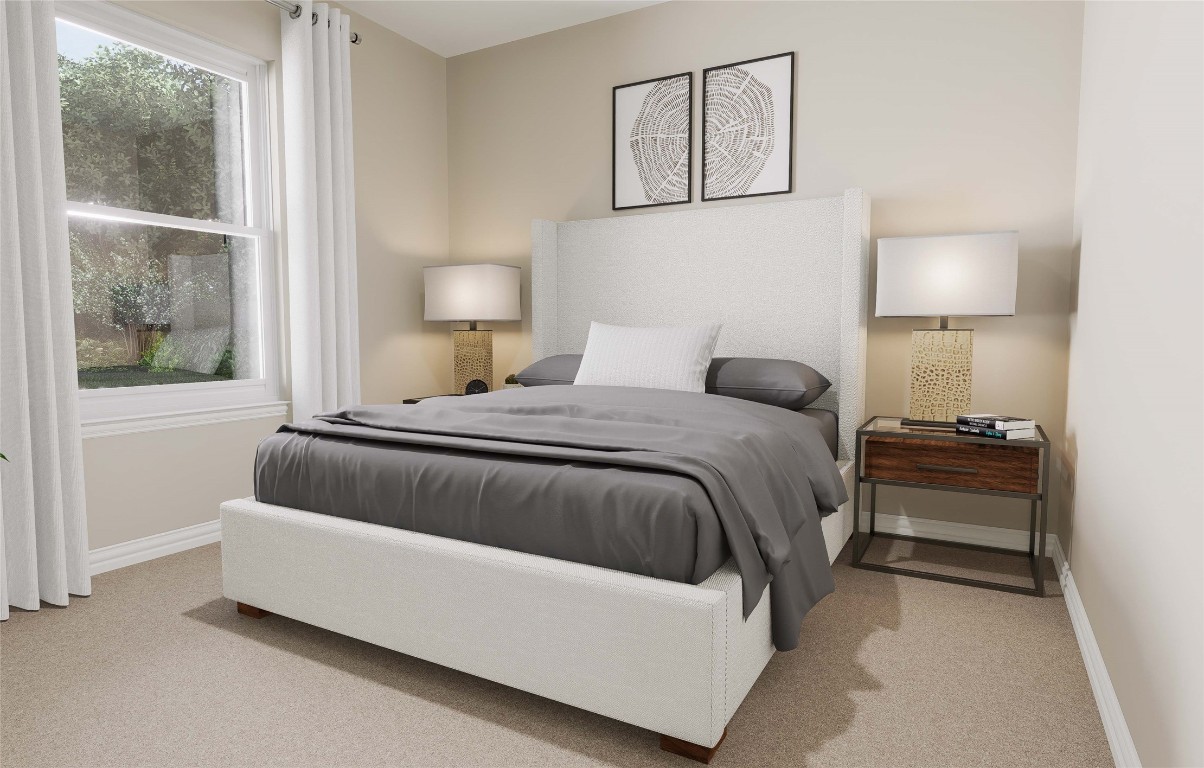 3812 Keller Road Temple, TX 76504 - Photo 17 of 18 a bedroom with a bed and a lamp with window