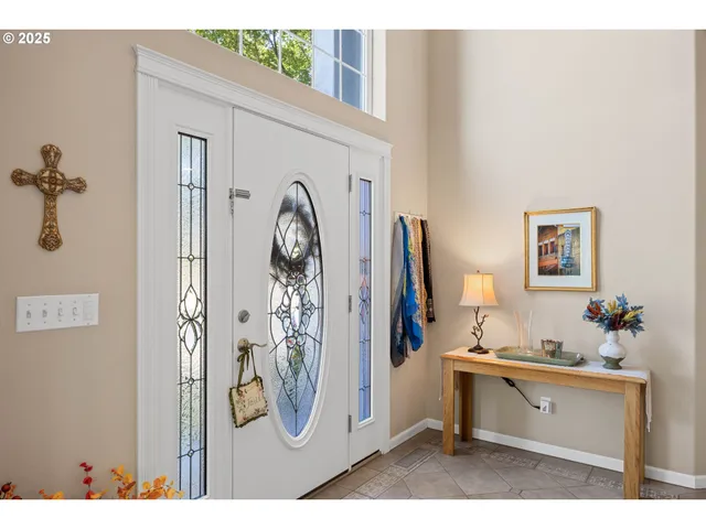 a view of a hallway with workspace