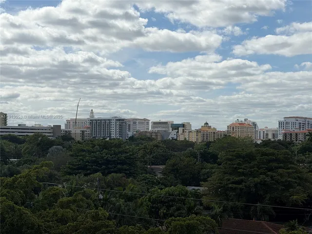 a view of a balcony with city view