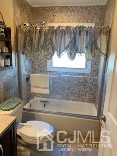 344 Union Avenue Middlesex, NJ 08846 - Photo 17 of 22 a bathroom with a toilet and a shower curtain