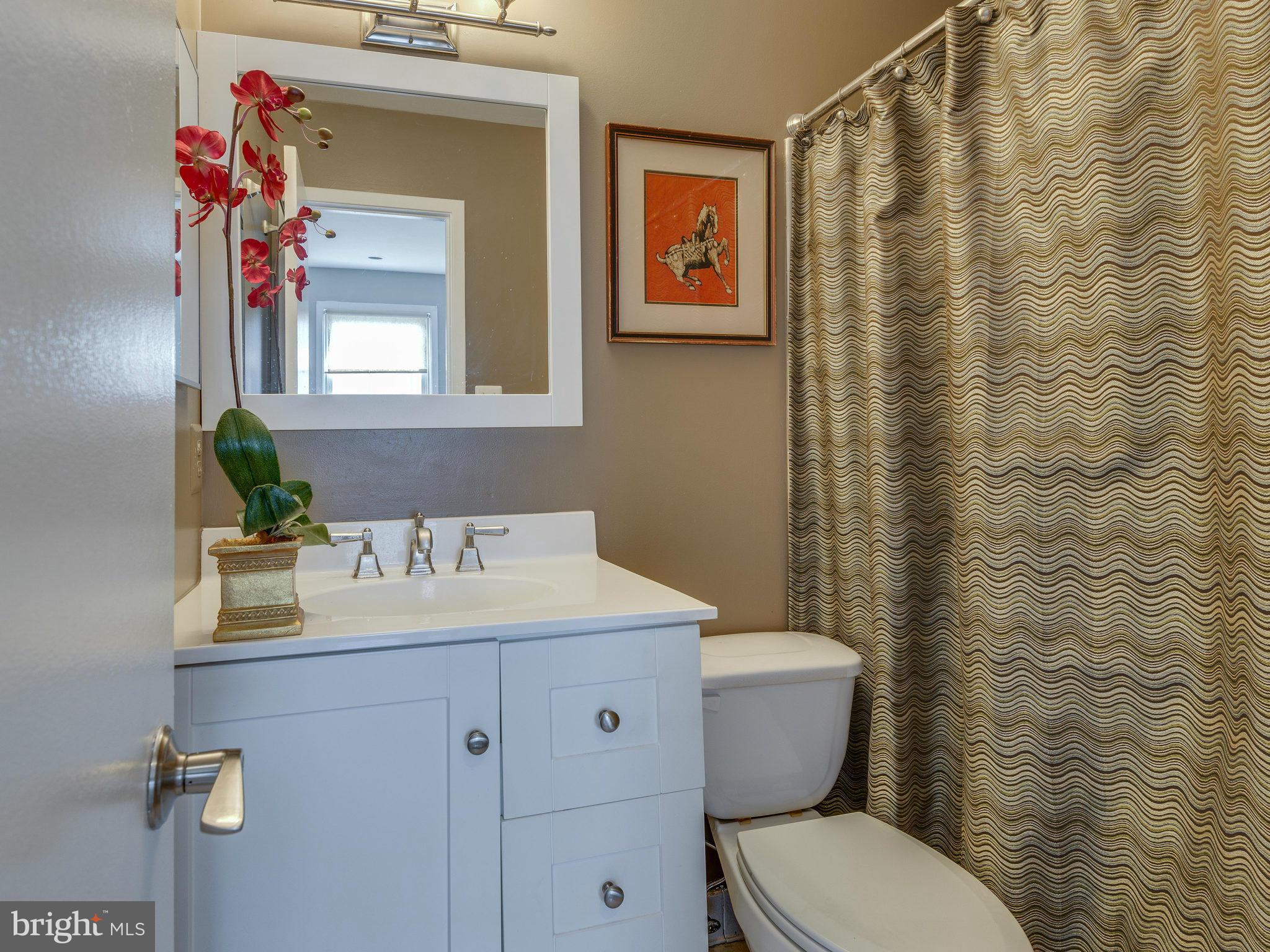 11131 Lake Chapel Lane Reston, VA 20191 - Photo 23 of 30 a bathroom with a toilet sink and mirror