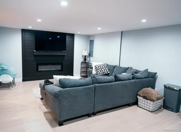 a living room with furniture