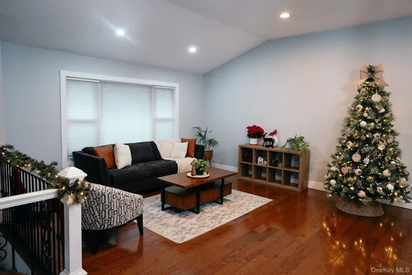 a living room with furniture and a couch