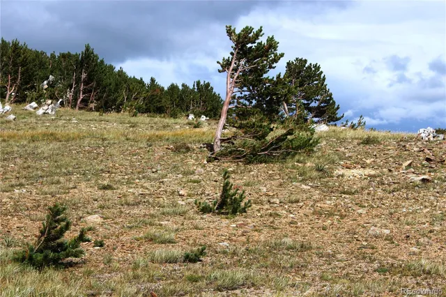 a view of a town with mountains in the background