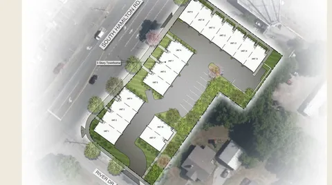 a car parked in front of a house