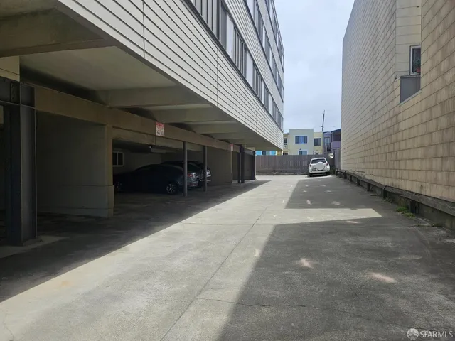 a view of a car garage