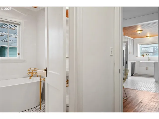 a bathroom with a sink and a tub