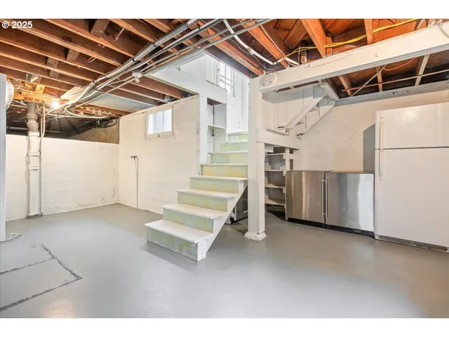 a view of a house with a flat screen tv