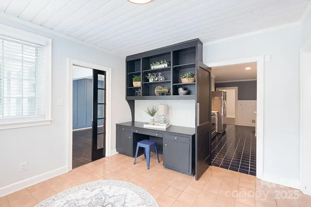 a view of kitchen and living room