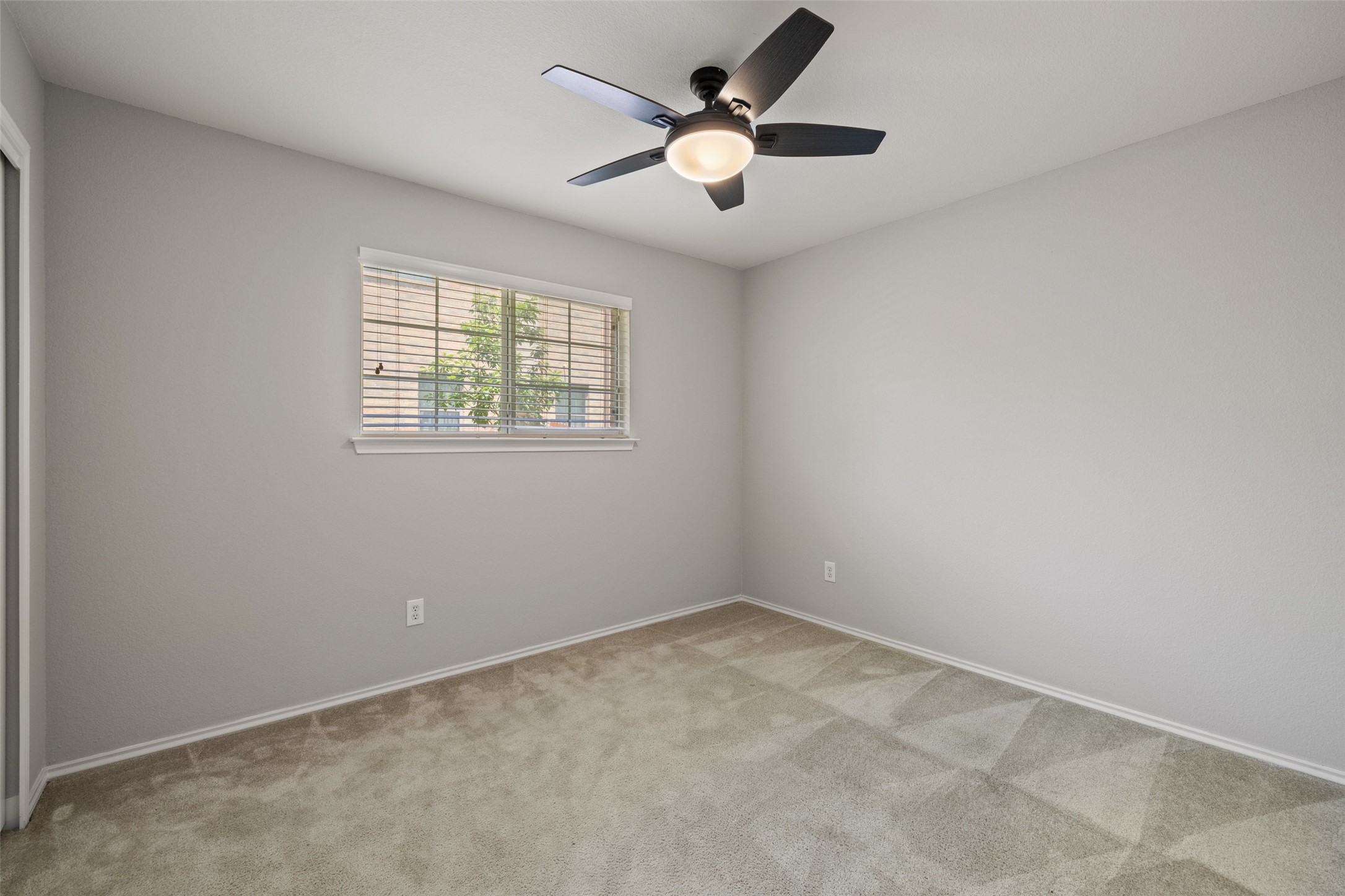 517 Castebar Drive Round Rock, TX 78664 - Photo 25 of 37 Unfurnished room featuring light colored carpet, ceiling fan, and baseboards