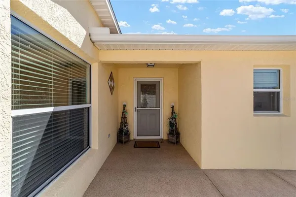 a view of a front door of the house