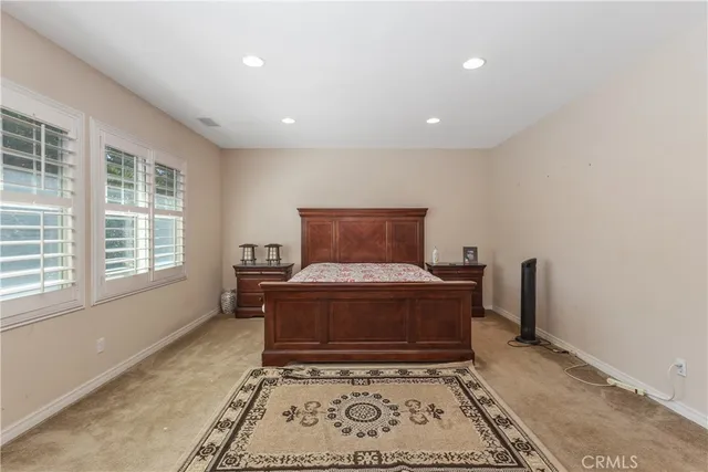 a living room with a rug