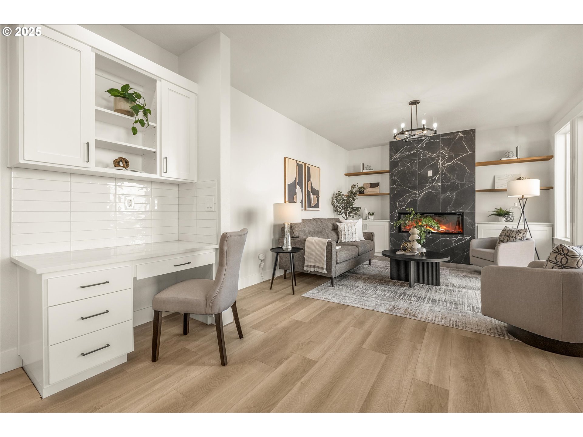 7026 Southeast 156th Avenue Portland, OR 97236 - Photo 15 of 48 a living room with furniture and a wooden floor