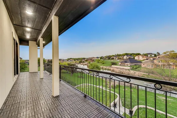 a view of balcony with city view