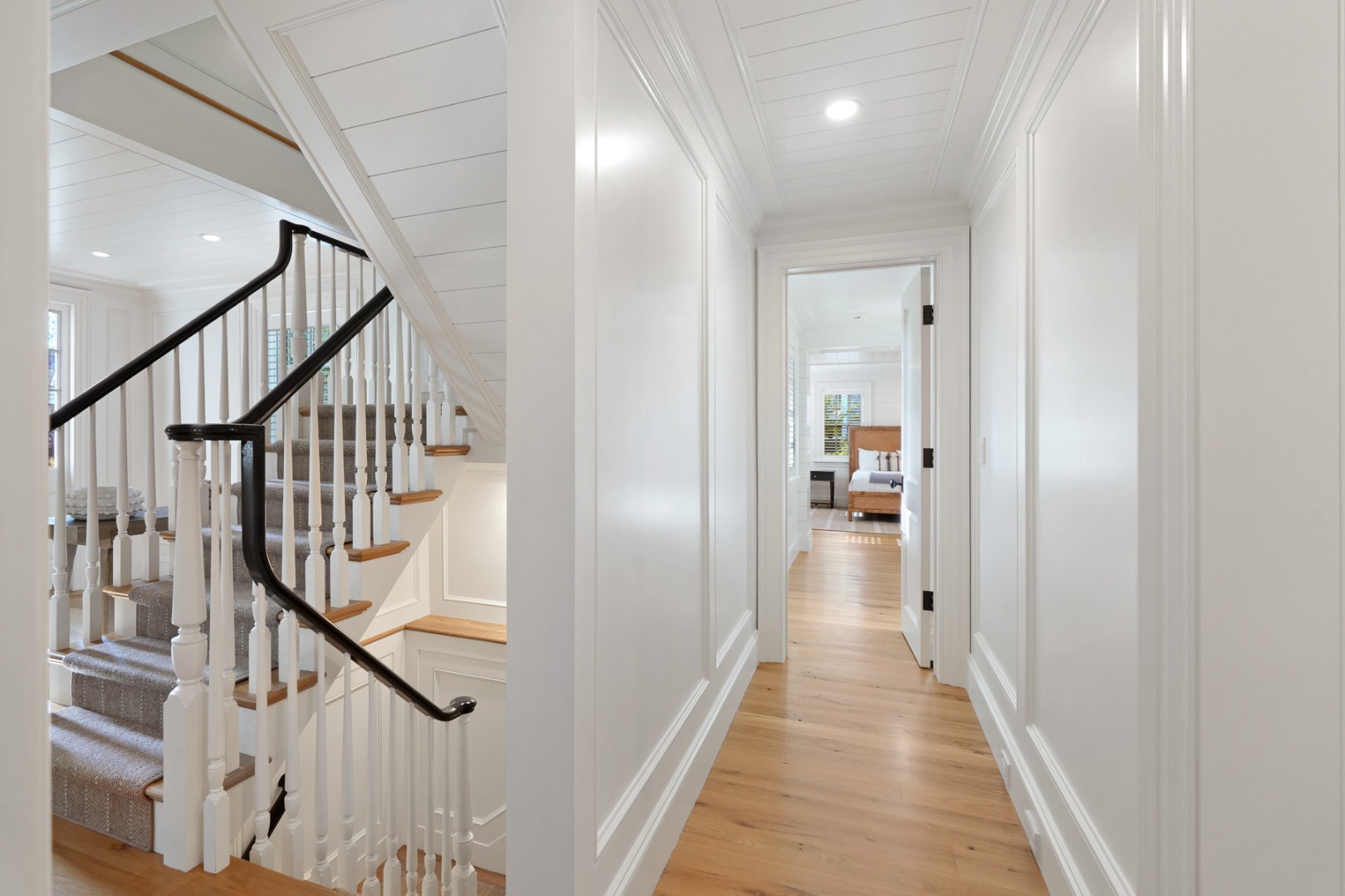 56 North Summer Street Edgartown, MA 02539 - Photo 35 of 77 a view of a hallway with wooden floor and staircase