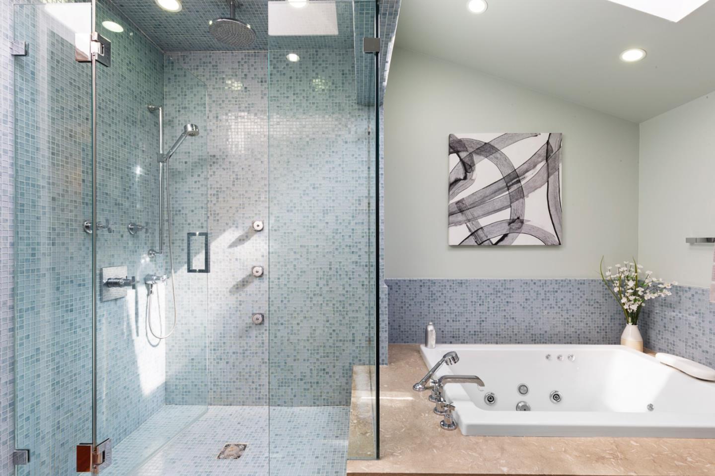 36 Tobin Clark Drive Hillsborough, CA 94010 - Photo 35 of 50 a bathroom with a bathtub and a shower