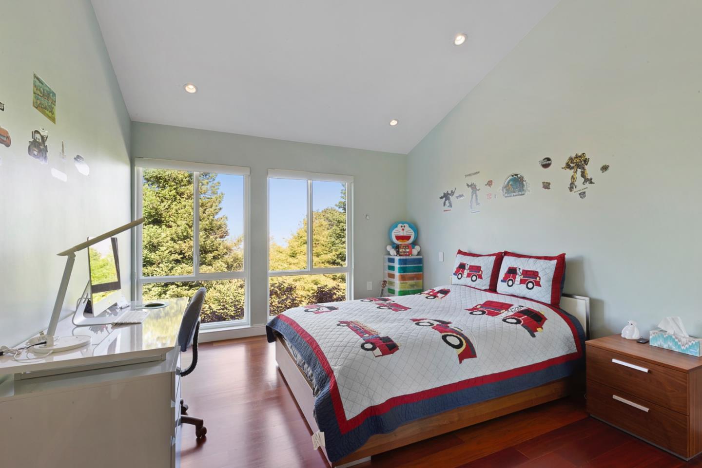 36 Tobin Clark Drive Hillsborough, CA 94010 - Photo 38 of 50 a bedroom with a large bed and a large window