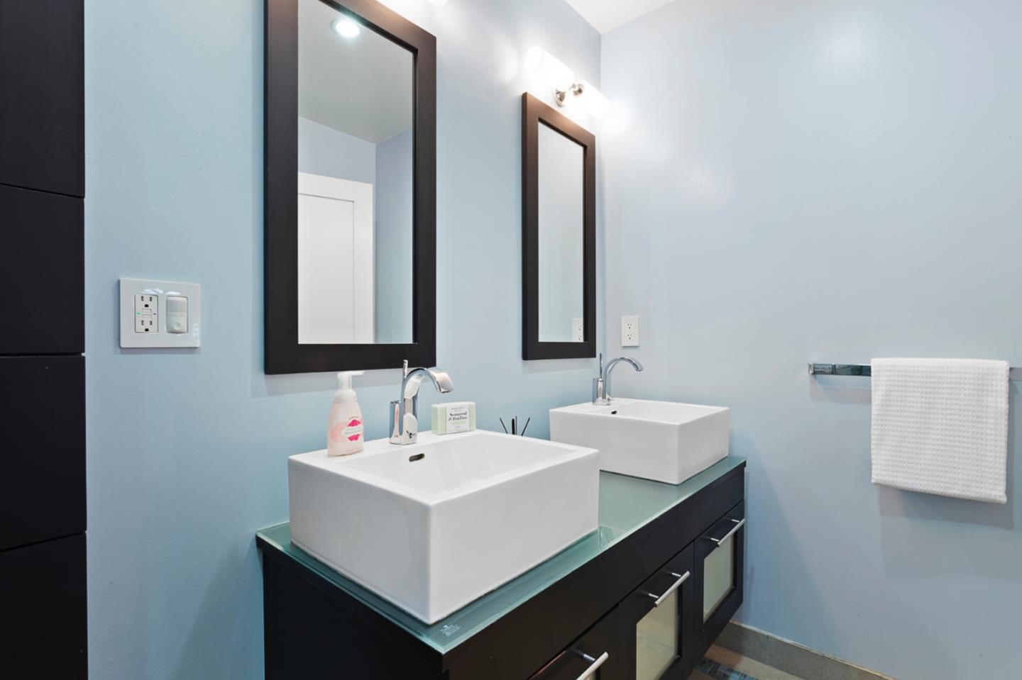 36 Tobin Clark Drive Hillsborough, CA 94010 - Photo 41 of 50 a bathroom with double sink and two mirror