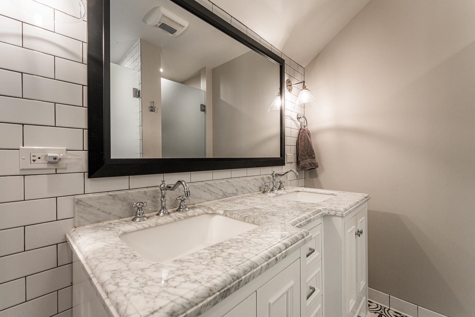 18715 West Edwards Road Antioch, IL 60002 - Photo 35 of 66 a bathroom with a granite countertop sink and a mirror