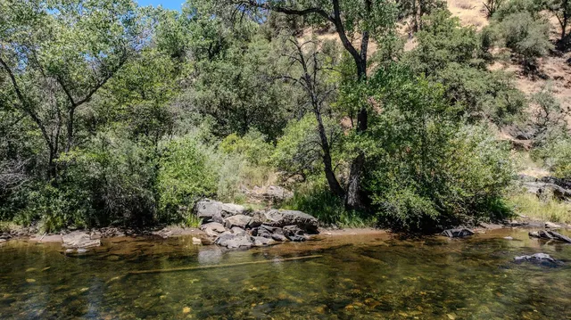 a view of a lake with houses