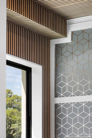 a view of a wooden door