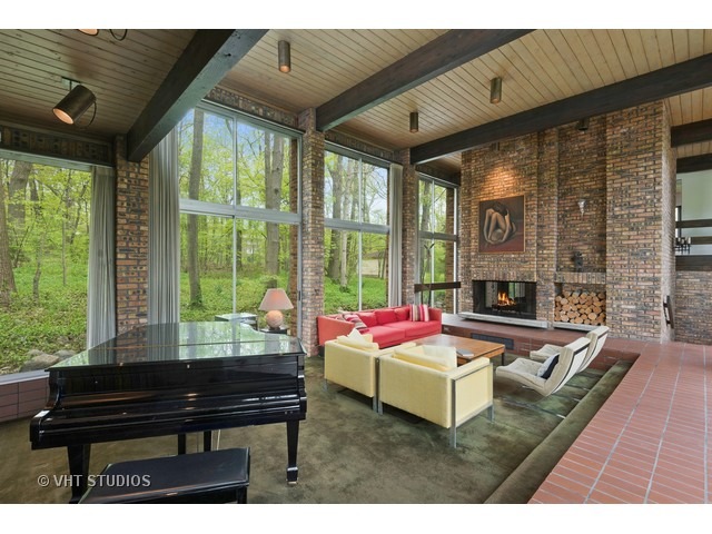 3290 Brook Road Highland Park, IL 60035 - Photo 4 of 19 a living room with furniture and a floor to ceiling window