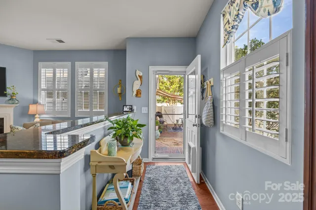 a room with furniture and windows