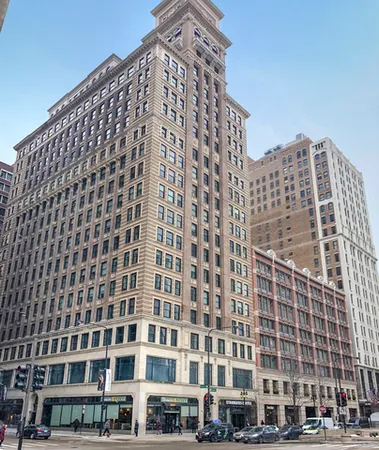 a front view of a building