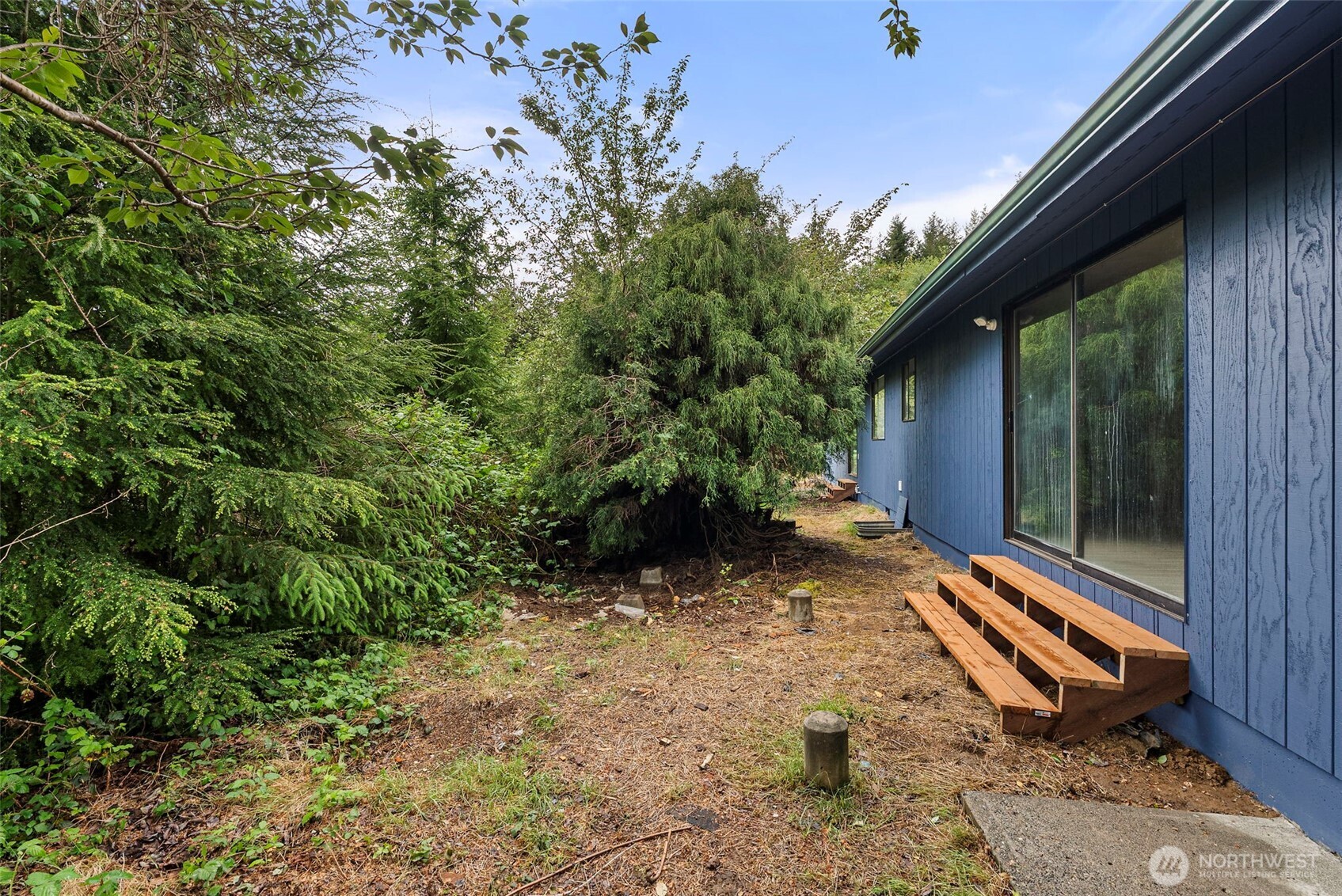 626 Ostman Road Raymond, WA 98577 - Photo 22 of 29 a view of a backyard with plants and a patio