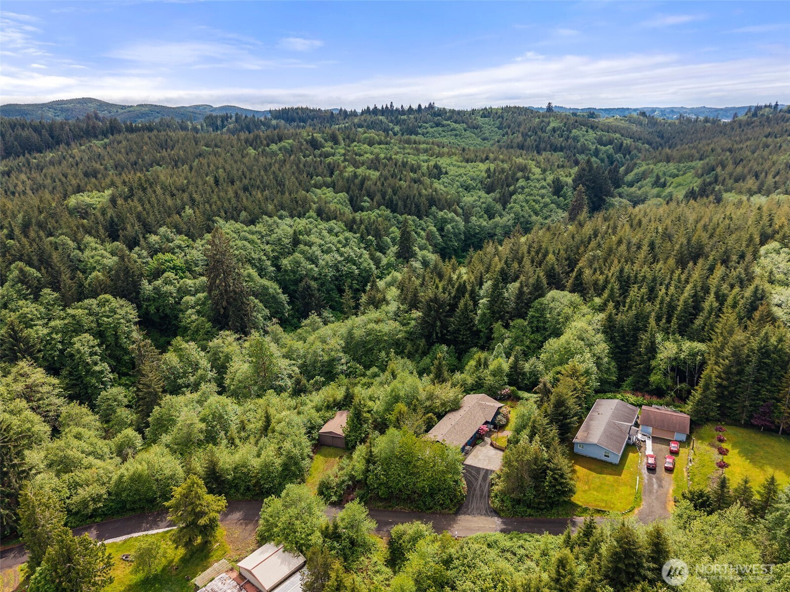 626 Ostman Road Raymond, WA 98577 - Photo 27 of 29 an aerial view of a houses with outdoor space