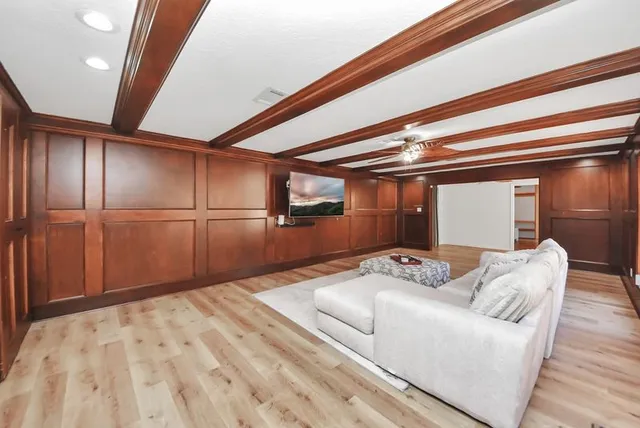 a living room with furniture