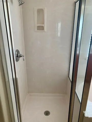 a bathroom with a tub