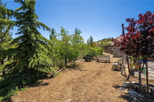 a view of a backyard of the house