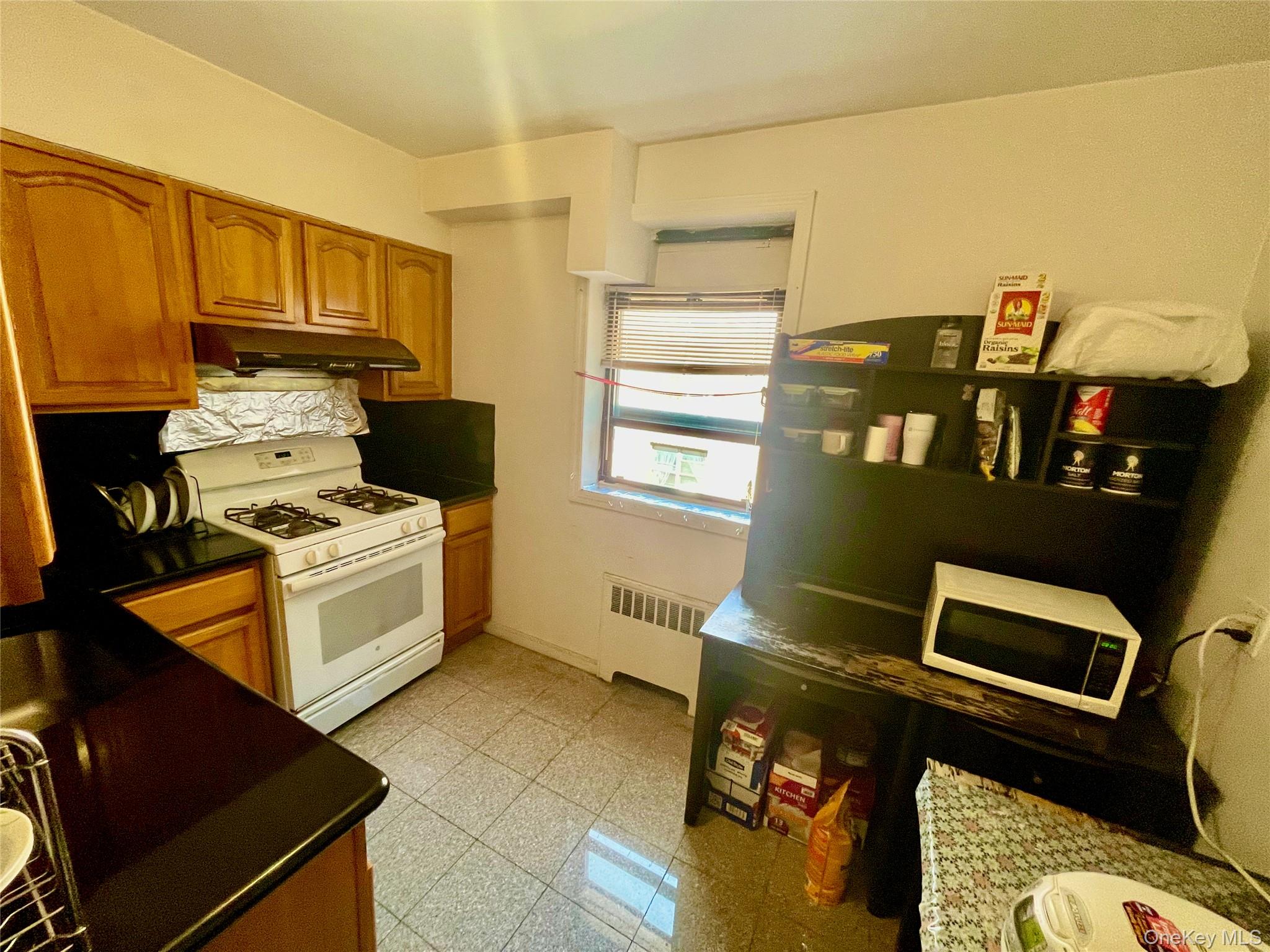 44-25 Macnish Street, Unit 5B Queens, NY 11373 - Photo 15 of 19 a view of a kitchen with fridge and wooden floor