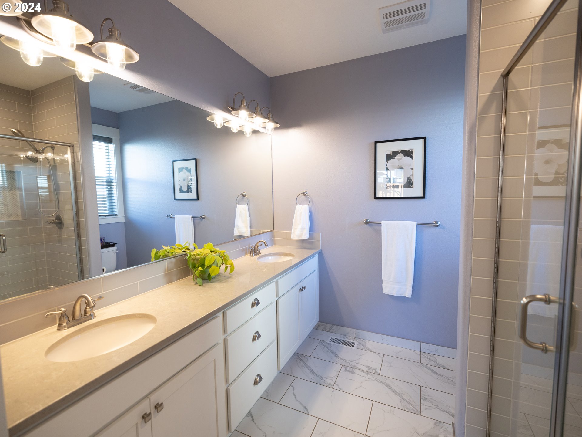 19390 Pine Avenue Sandy, OR 97055 - Photo 15 of 37 a spacious bathroom with a granite countertop sink mirror and a shower
