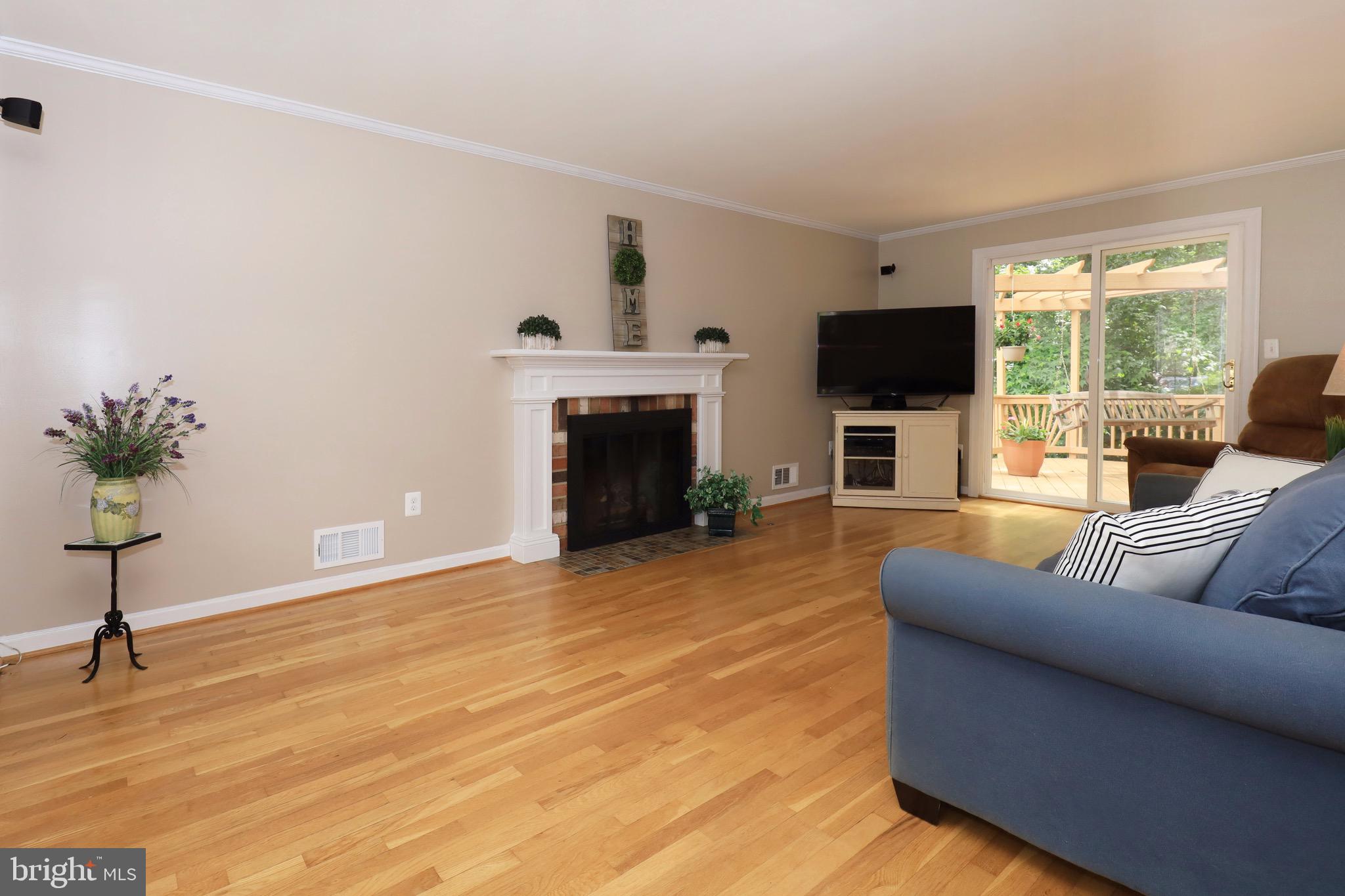 6805 Houndmaster Road Springfield, VA 22152 - Photo 9 of 52 Bright and Sunny Living Room with Gas Fireplace