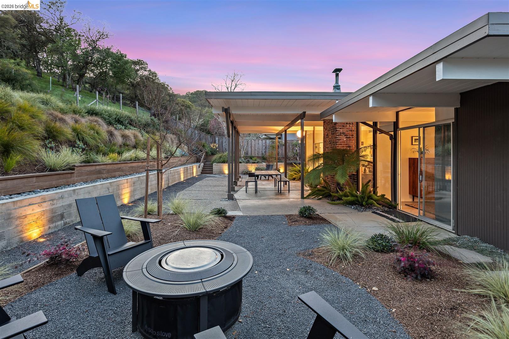 841 Montecillo Road San Rafael, CA 94903 - Photo 37 of 49 a view of a porch with furniture and a backyard