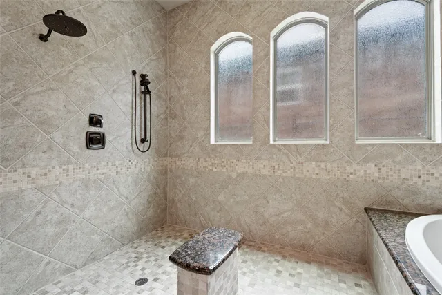 a bathroom with a shower