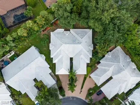 an aerial view of a house