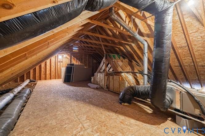 6118 Springwood Road Chester, VA 23831 - Photo 38 of 38 Expansive attic featuring exposed wooden rafters a