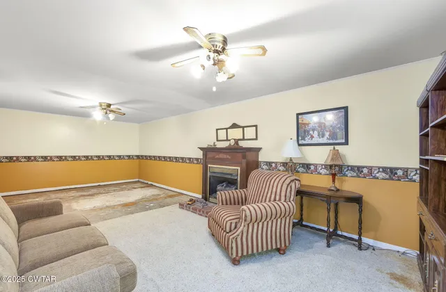 a living room with furniture